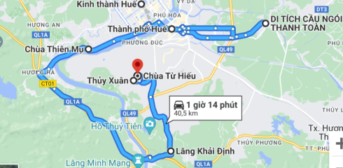 Cité Impériale, Pont Thanh Toan et tombeau Khai Dinh