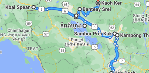De Phnom Penh au temples d’Angkor suivant la RN 6 